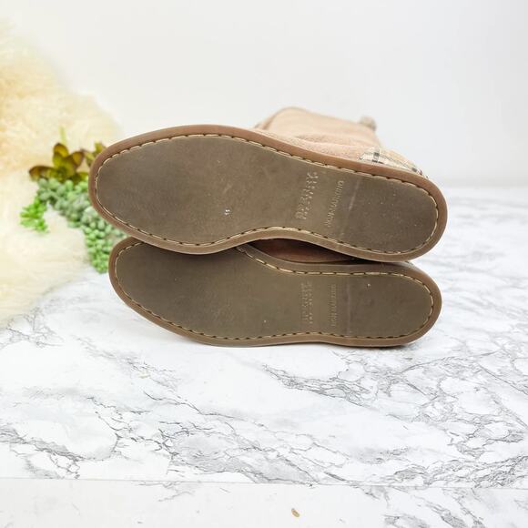 Sperry Top Sider Longpoint Tan Suede Leather Plaid Knee High Moccasin Boots Sz 8 - Picture 3 of 5